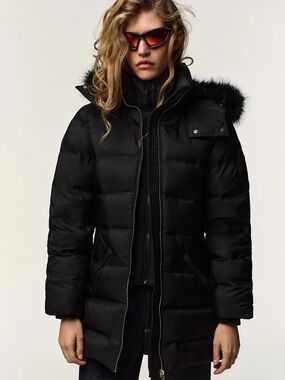 Zara Black Quilted Puffer - Women